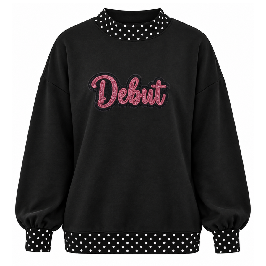DEBUT APPLIQUE DOT TRIM MOCK