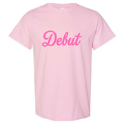 DEBUT FLOCK LIGHT PINK TEE (FUZZY FEEL)
