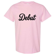 DEBUT FLOCK LIGHT PINK TEE (FUZZY FEEL)