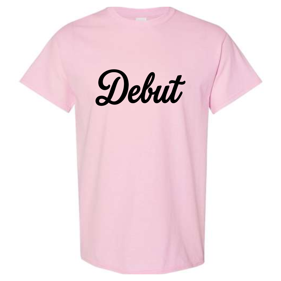DEBUT FLOCK LIGHT PINK TEE (FUZZY FEEL)
