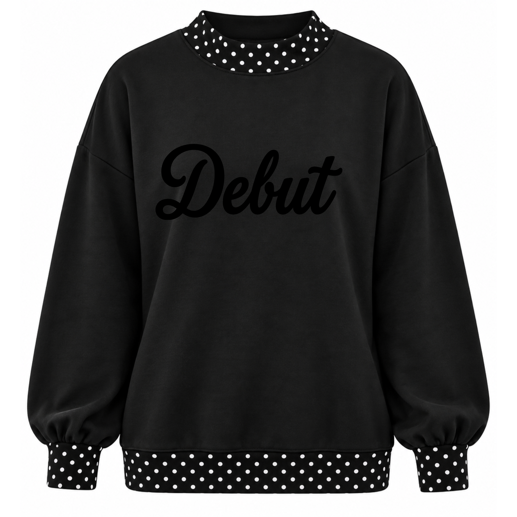 DEBUT FLOCK DOT TRIM MOCK (PLUSH FEEL)