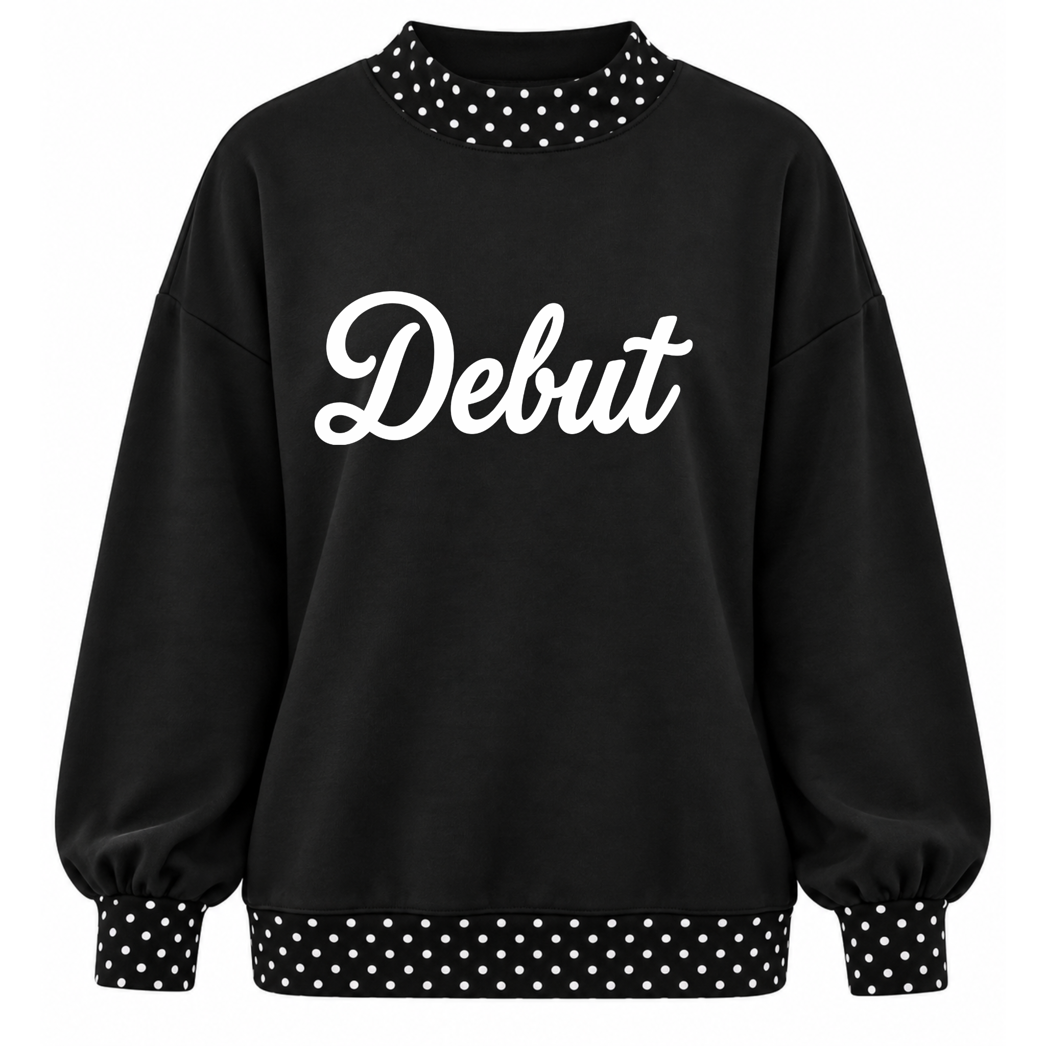 DEBUT FLOCK DOT TRIM MOCK (PLUSH FEEL)